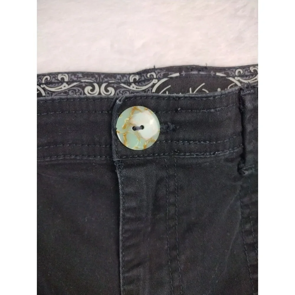 Gloria Vanderbilt Amanda Tapered Pants Black Mid Rise Size 14‎ Stretch Cotton